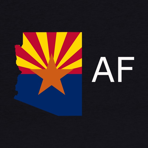 Arizona Flag State Outline AF (white) by Big Term Designs